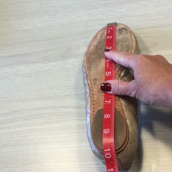 Tory Burch Kaitlin Quilted Metallic Ballet Flats Shoes Tan Gold - Size 7 - Picture 13 of 16